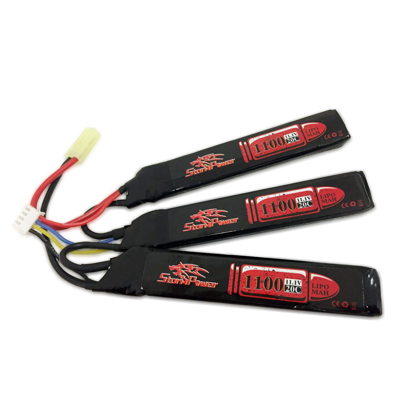 АКБ StormPower 1100mAh 11.1V 20C 3x(100x21x7 mm) трехлепестковый, все типы