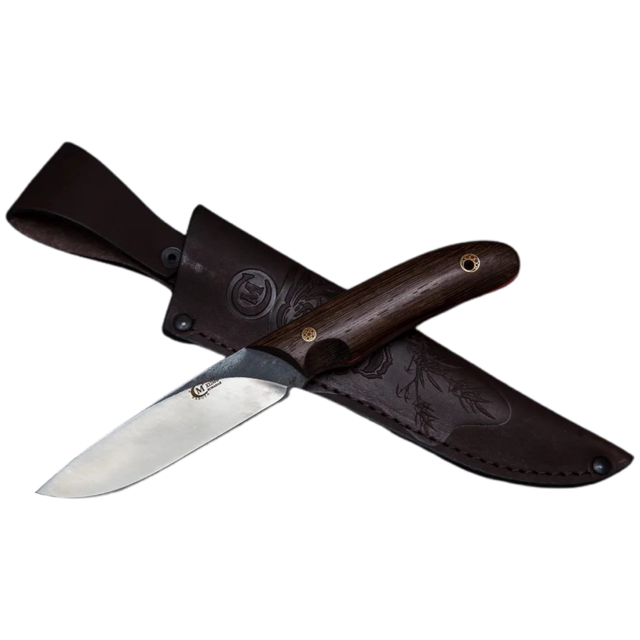 Нож "Лис", кованая сталь Х12МФ, цельнометаллический клинок, рукоять граб, фибра Семина