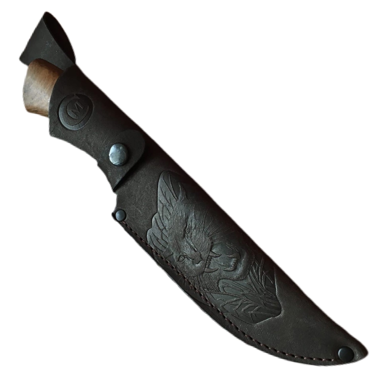 Нож Семина "Лорд", сталь 65х13, береста, литье, гравировка