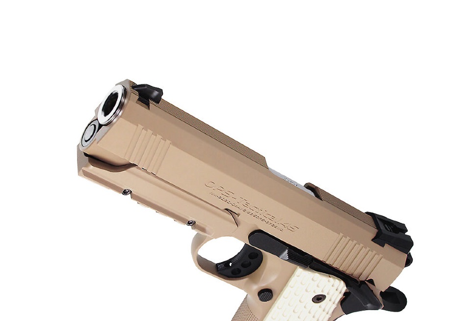 Пистолет страйкбольный (Tokyo marui) Colt 1911 4.3 DESERT WARRIOR GBB Plastic,Tan