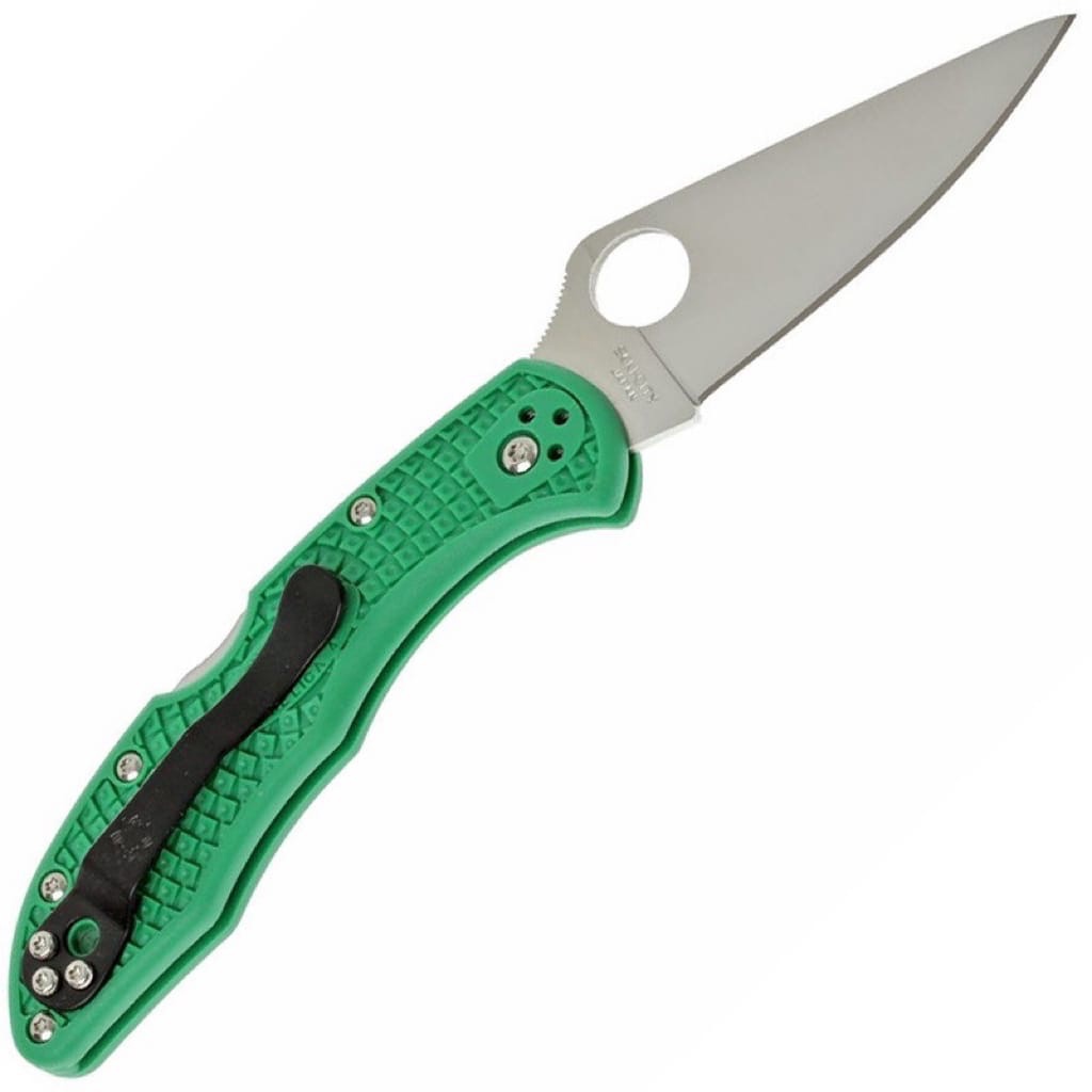 Нож Spyderco Delica Flat Ground Green 11FPGR 