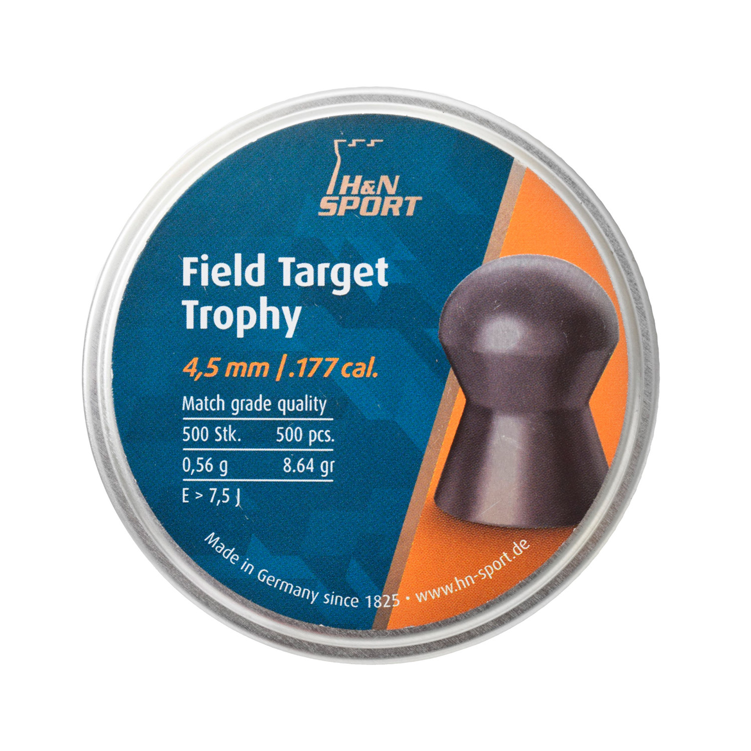 Пули пневматические "H&N Field Target Trophy" 4,5 мм., 8,64 гран (500 штук)