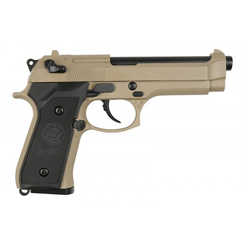 Пистолет страйкбольный (WE) Beretta M92F, CO2, tan, WE-M008-T-M9A1-CO2 / CP321(TAN)