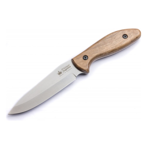 Нож Kizlyar Supreme Fortuna AUS-8 S+SW (Сатин+SW, кожаный чехол, деревянная рукоять)