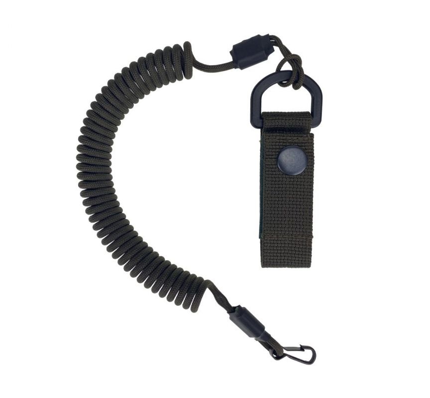 Тренчик страховочный из паракорда CORD с креплением на ремень и карабином (black)