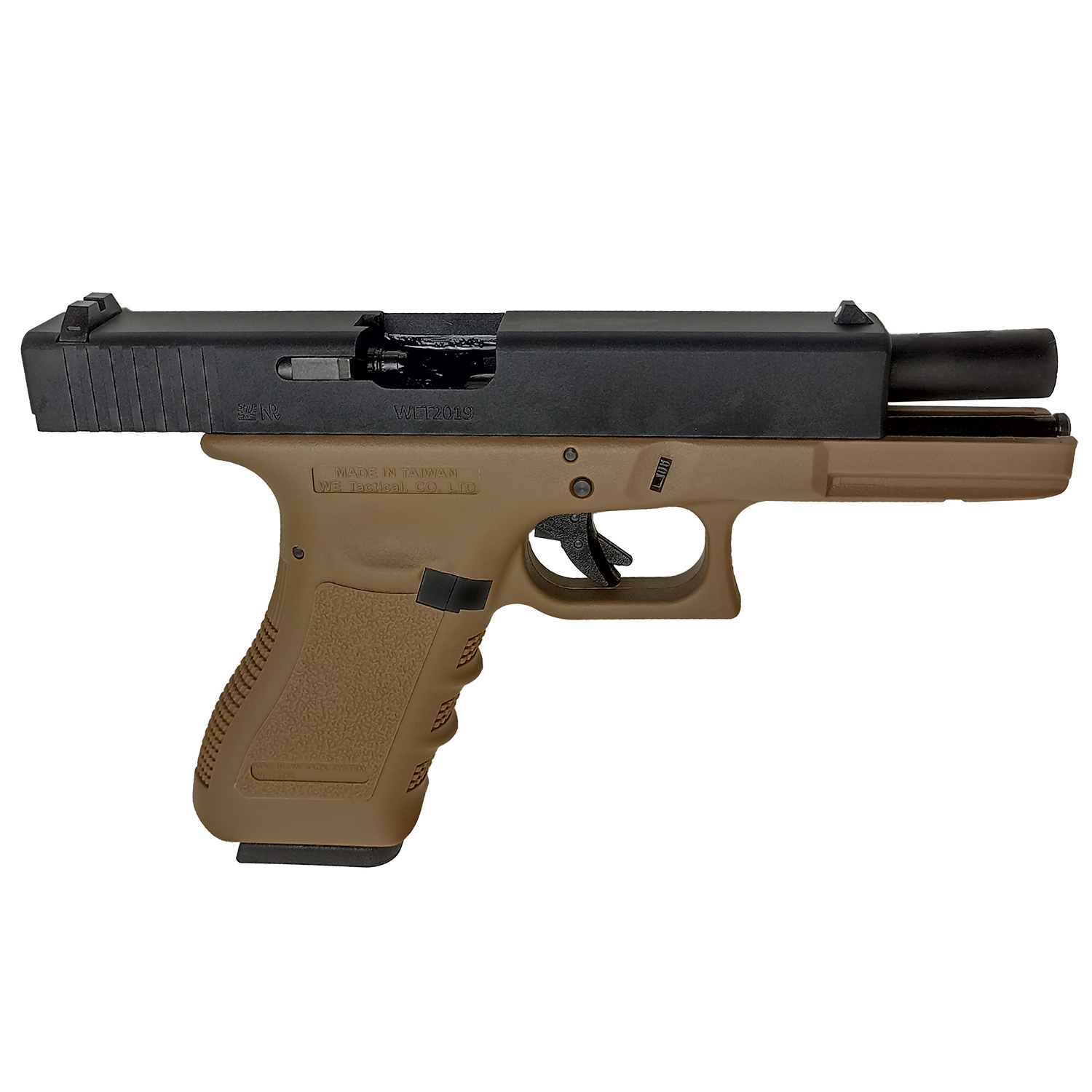 Пистолет страйкбольный WE Glock 17 Gen3, песочный, WE-G001A-TAN / GP616