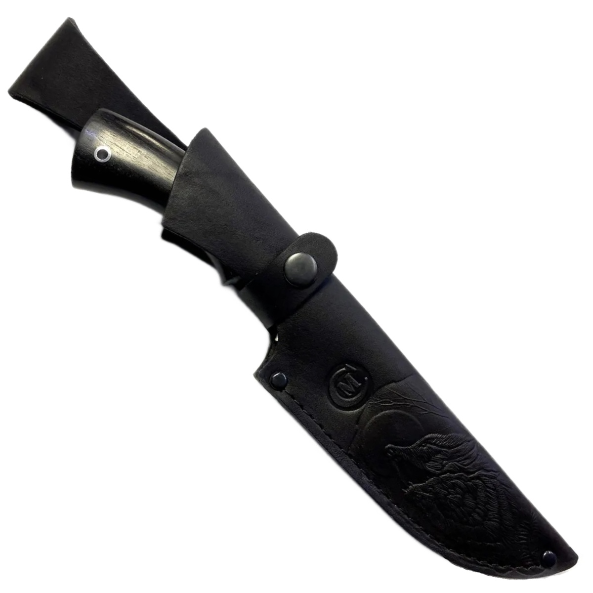 Нож "Скиф" сталь N690, мельхиор, стабилизированная карельская береза, черное дерево, Семина