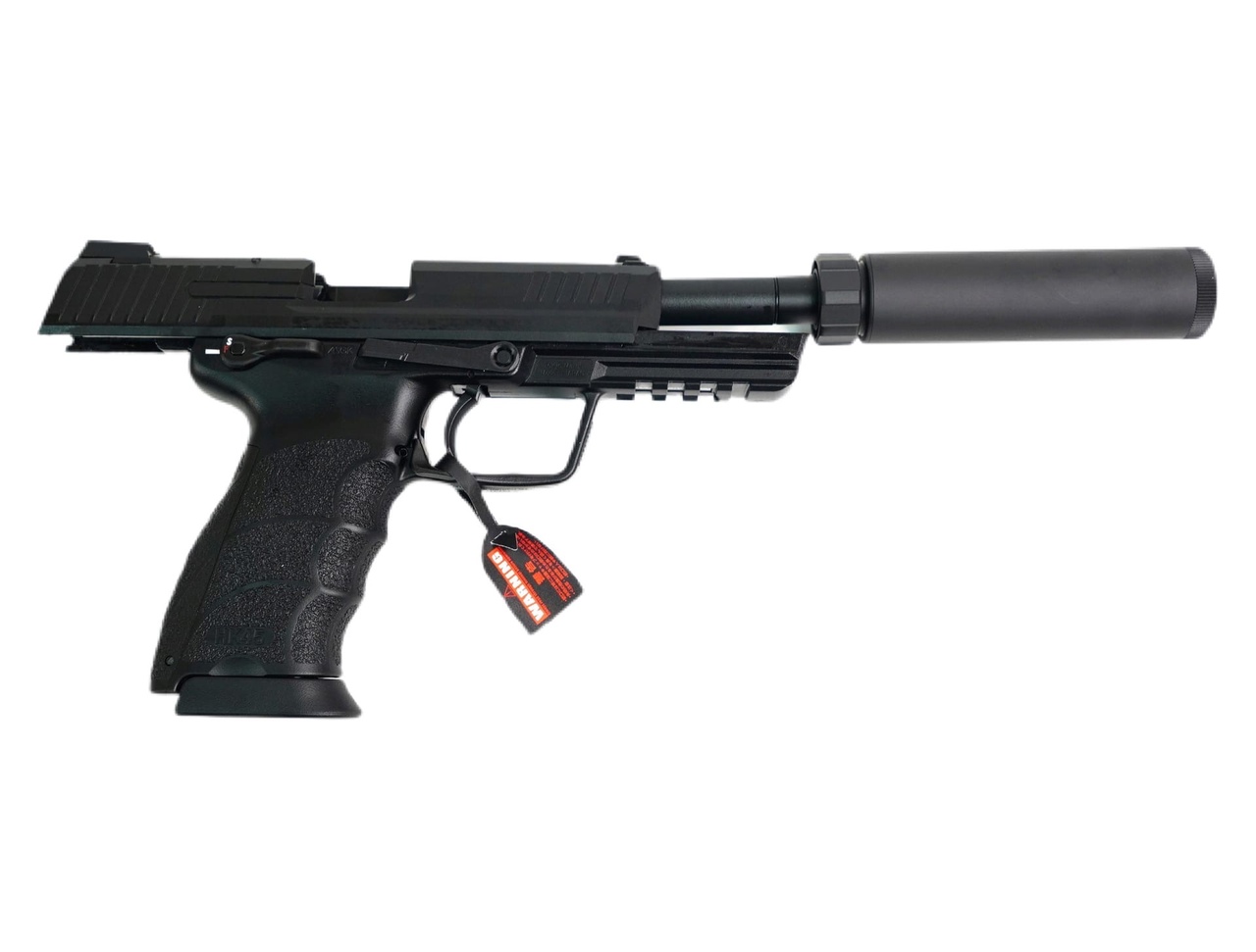 Пистолет страйкбольный (Tokyo marui) HK45 Tactical GBB, черный, модератор 14931