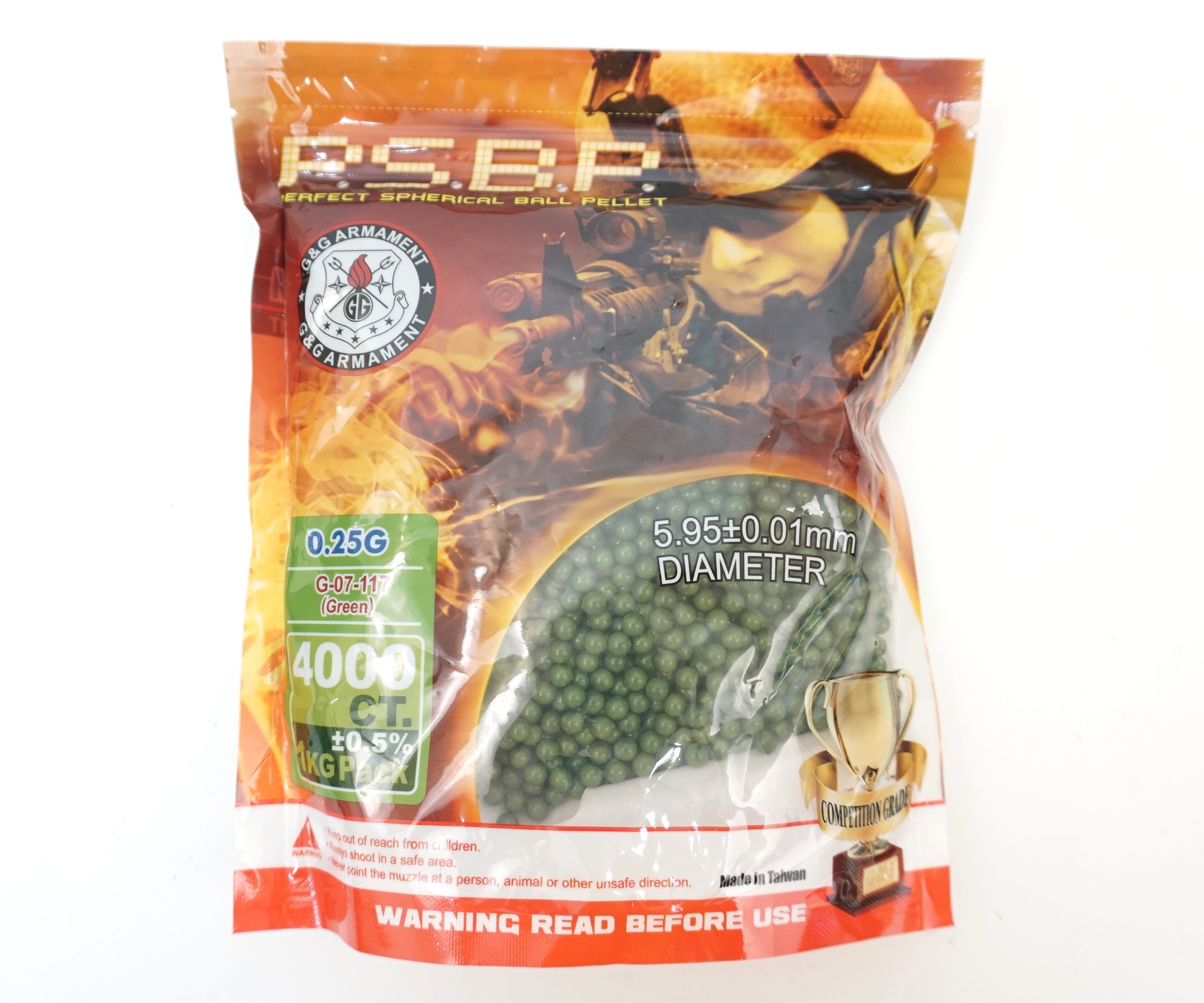 G&G Шары для страйкбола 0,25г (1кг), зеленые (G-07-117)