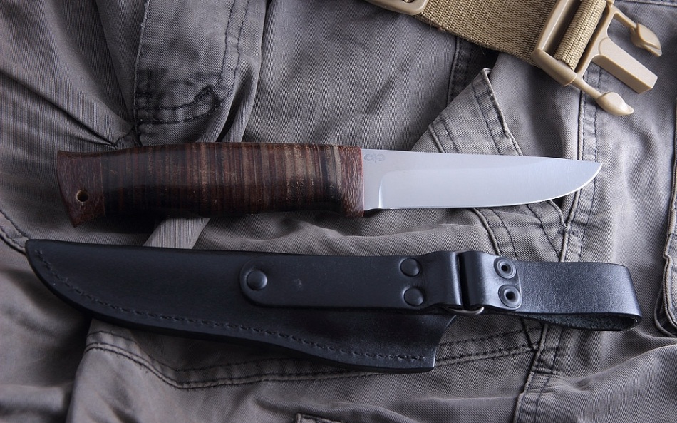 Нож АиР "Ганза" кожа, AUS-8, Златоуст