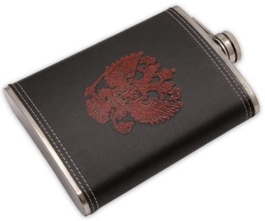 Фляга 18 унций FL18-44 Герб РФ черная