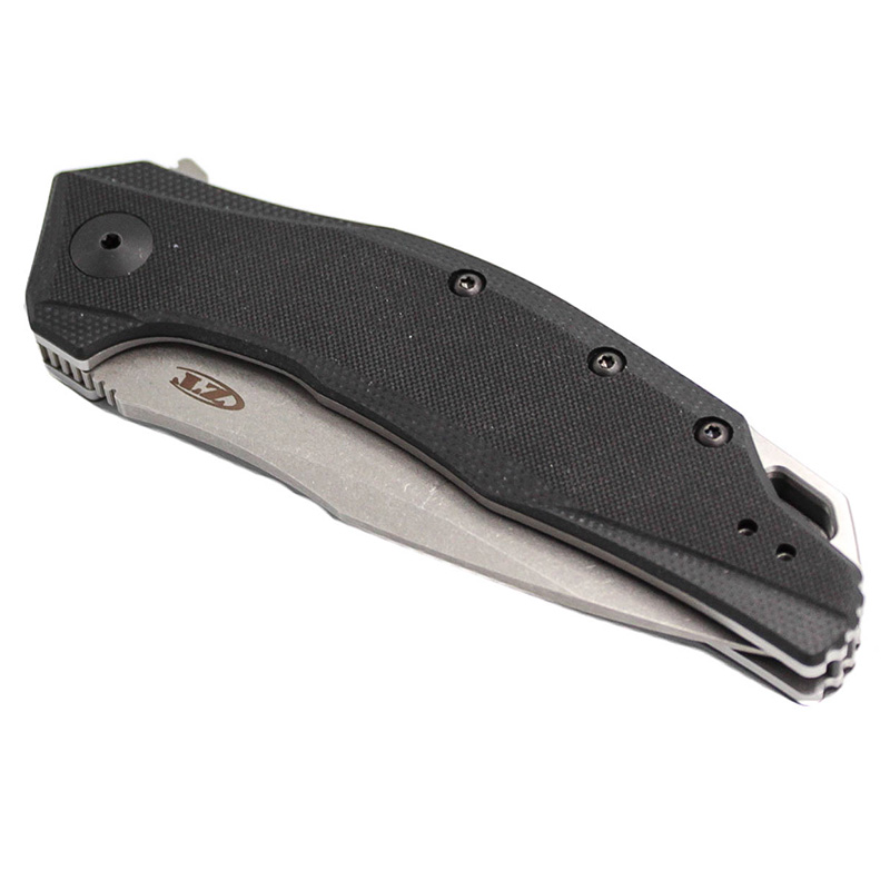 Нож складной ZT 0357, сталь CPM-20CV, Stonewash, рукоять G10