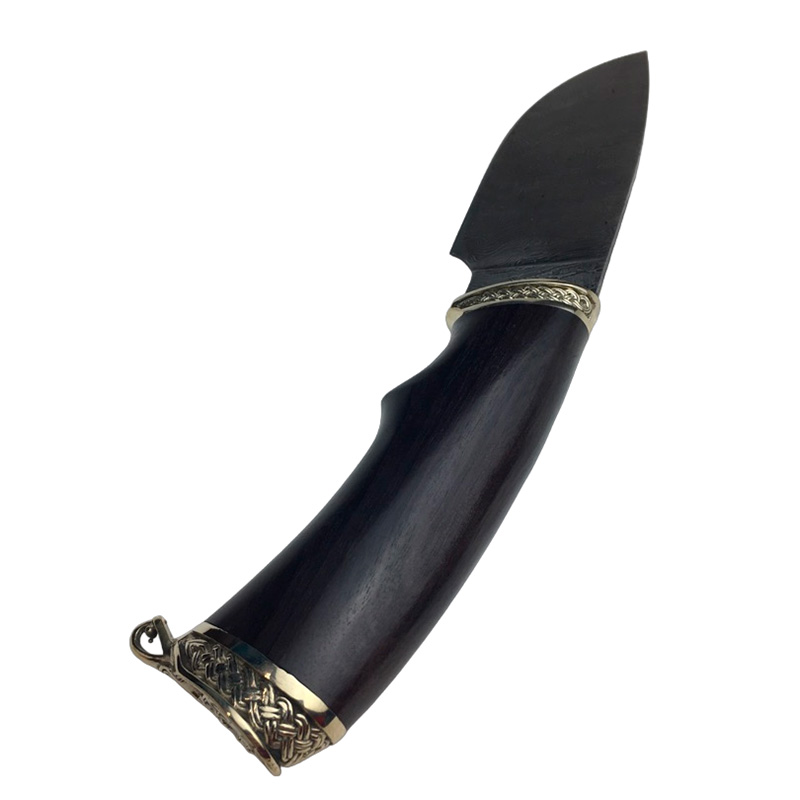 Нож Семина "Разделочный" дамасская сталь, литье, черное дерево