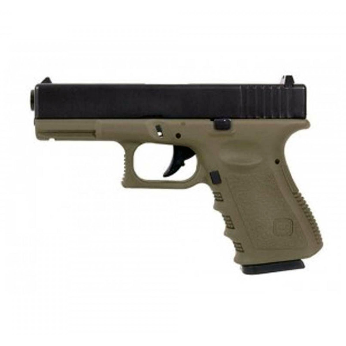 Пистолет страйкбольный (KJW) Glock G23 GBB, олива, металлический слайд, модель - KJW-G23-MS (OD)