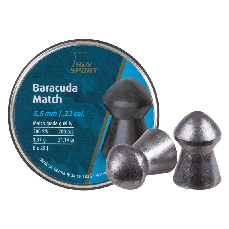 Пули пневматические "H&N Barracuda Match" калибр 5,5 мм, вес 1,37 гр (200 штук)