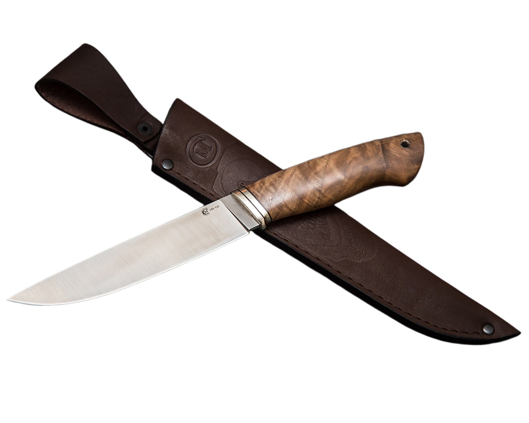 Нож "Пантера" сталь VG-10, мельхиор, орех, Семина