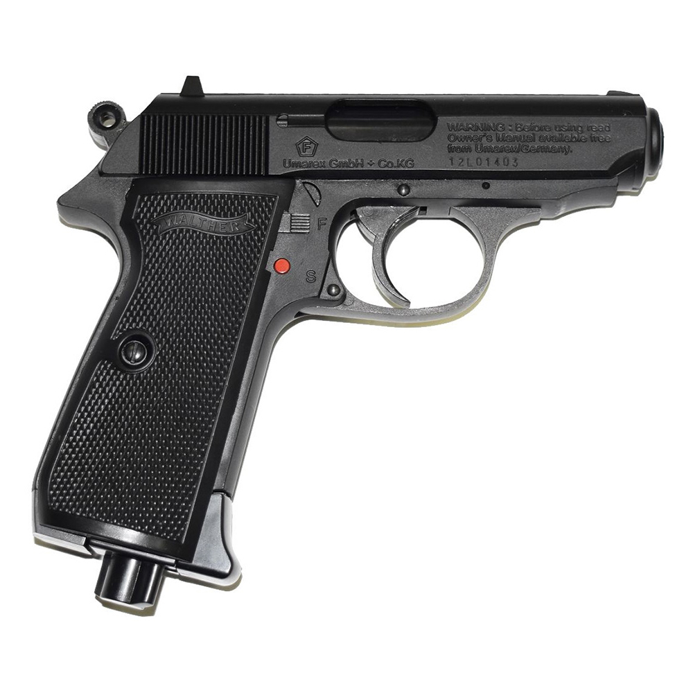 Пистолет пневматический Umarex Walther PPK\S сплав, черный, BlowBack