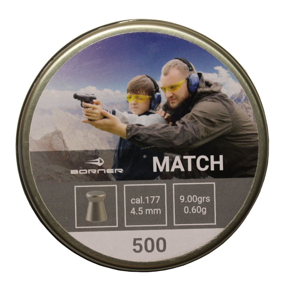 Пули пневматические Borner "Match",  4,5 мм (500 шт.) 0,60 грамм