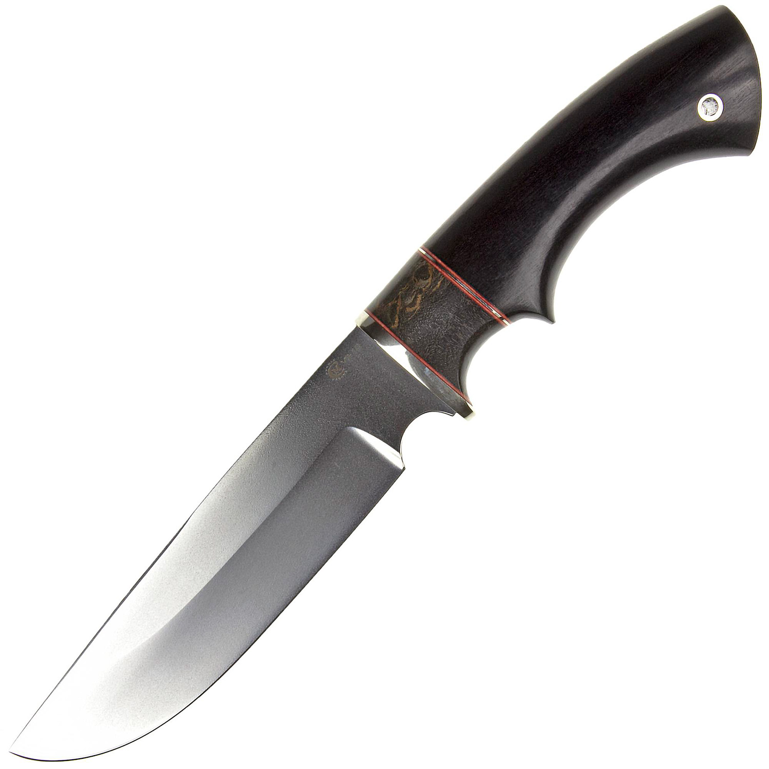 Нож "Лорд" сталь VG-10 мельхиор, стабилизированная карельская береза, черное дерево, Семина