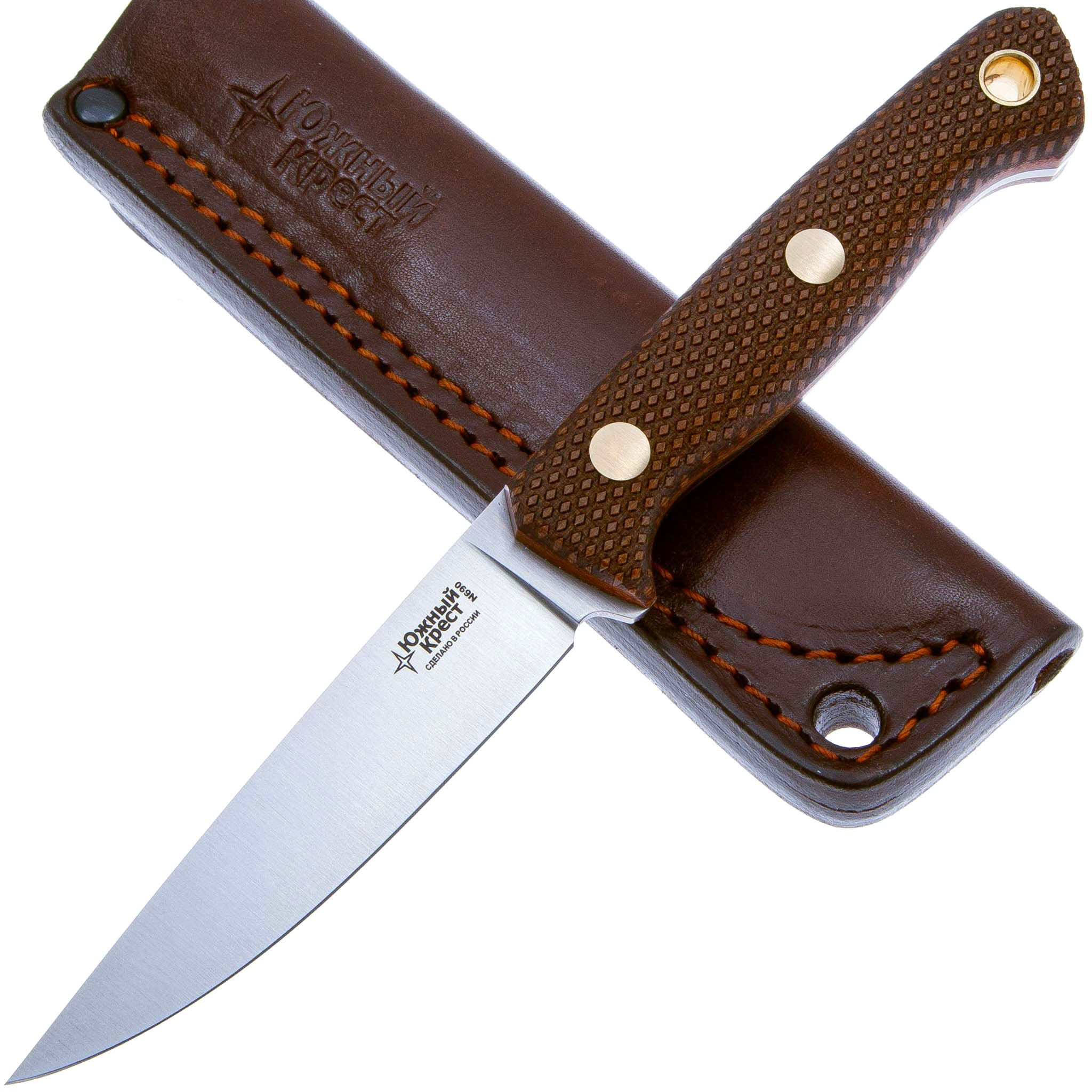 Нож Южный Крест Splinter 240.0650 (N690, микарта койот, насечка)