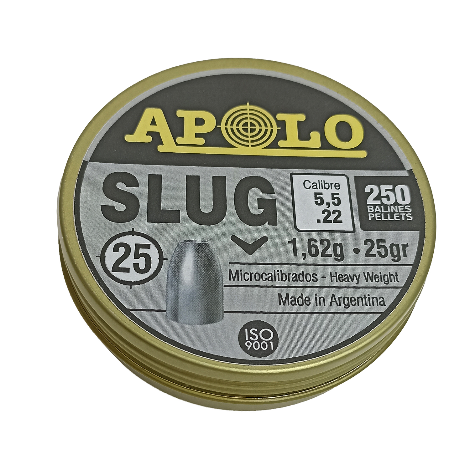 Пули пневматические APOLO "Slug" калибр 5.5, вес 1,62 г, 250 шт.