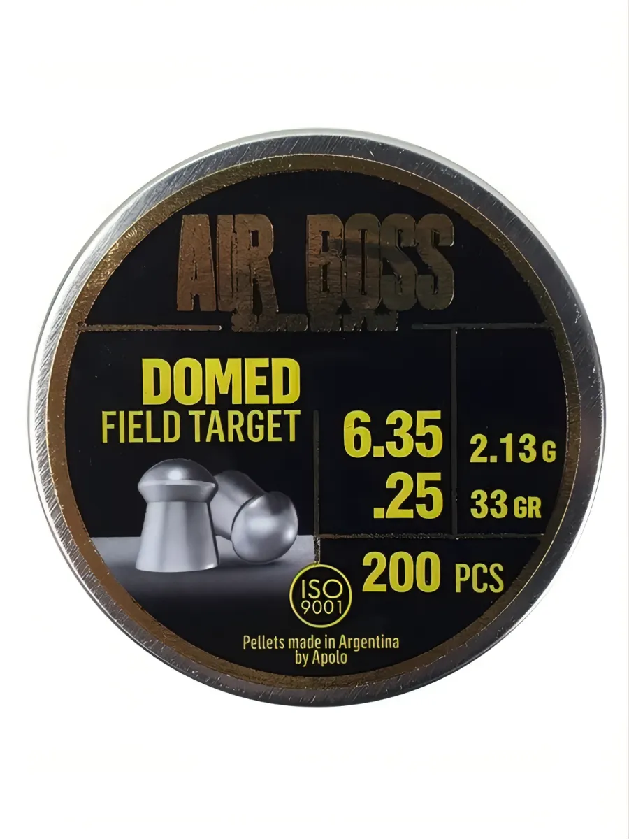 Пули пневматические APOLO AIR BOSS Domed Field Target калибр 6.35, вес 2,13 г, 200 шт.