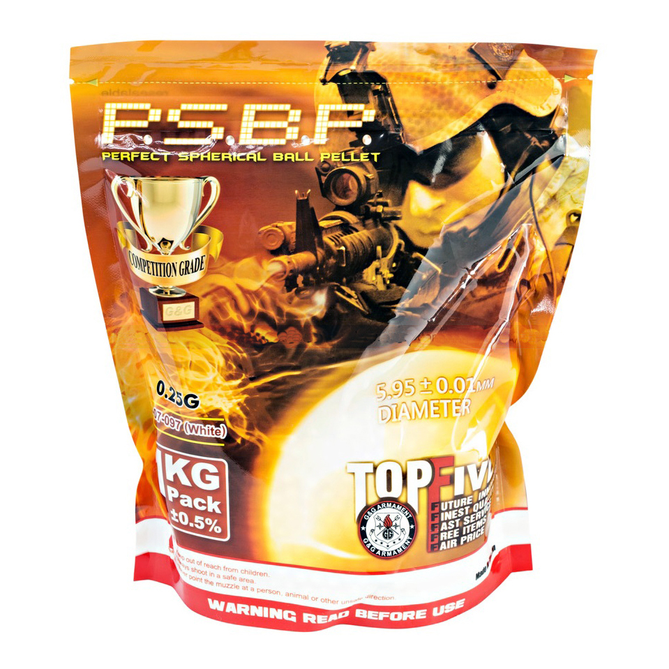 Шары для страйкбола G&G 0,25 г (1 кг), белые (G-07-097)