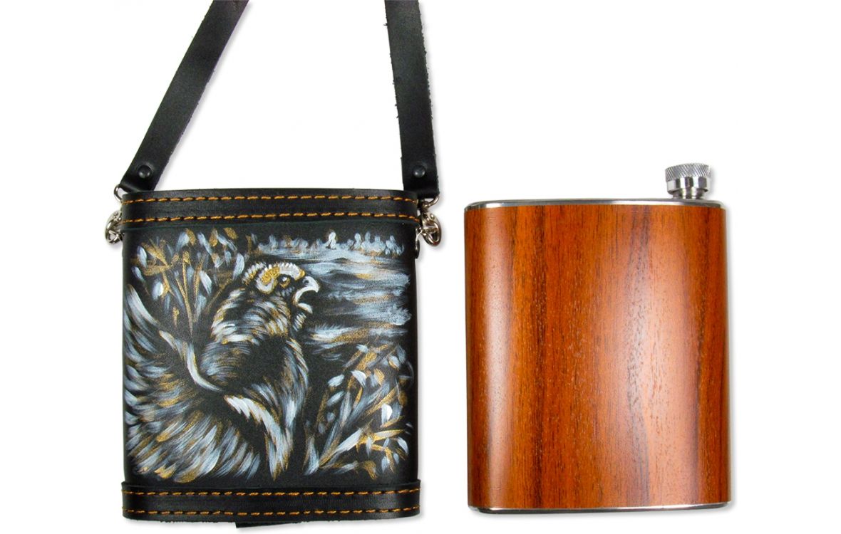 Фляга 0,5л чёрная подарочный чехол