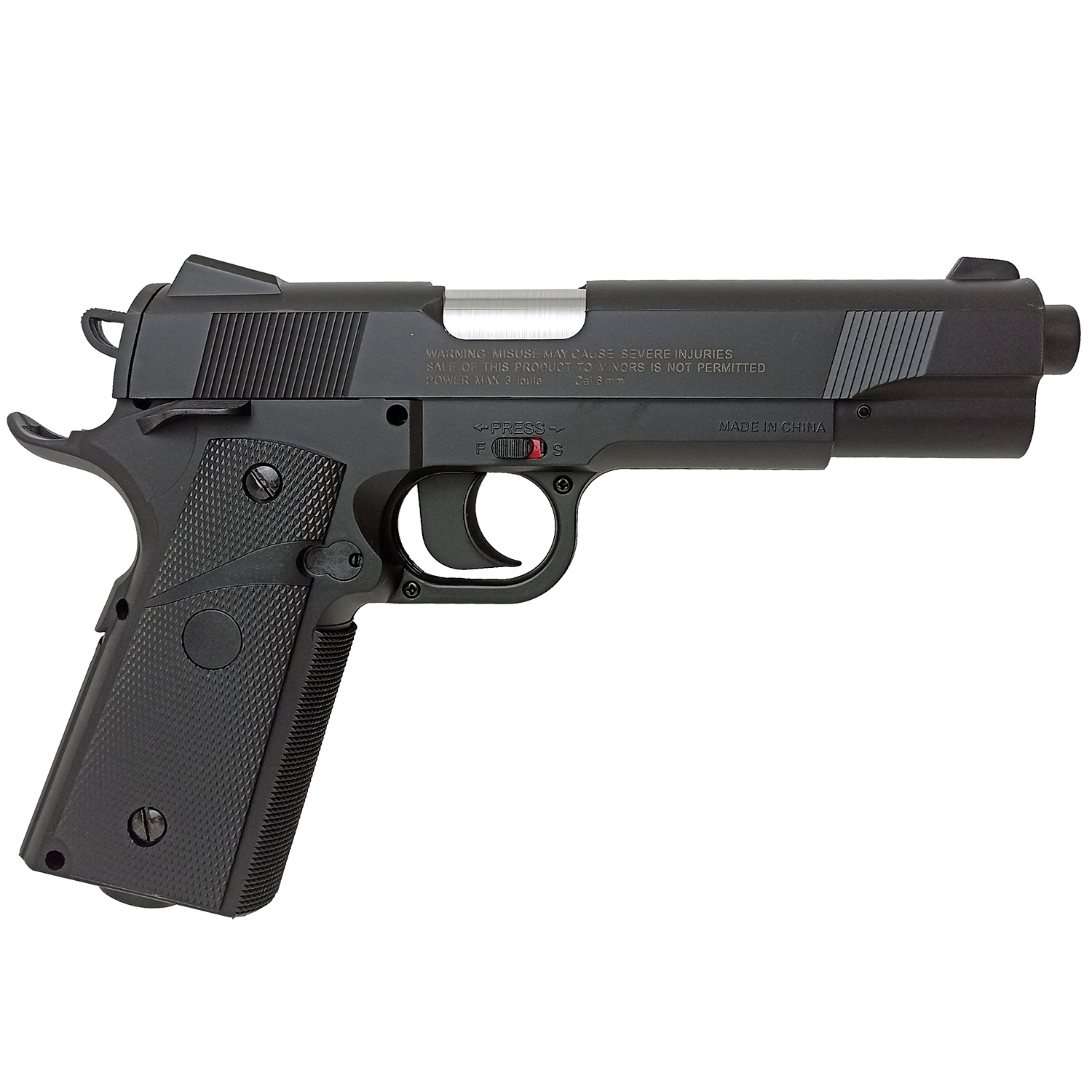 Пистолет страйкбольный Stalker SC1911P (Colt 1911), калибр 6 мм BB, 12 г CO2, пластиковый корпус