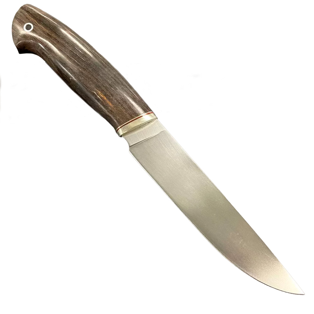 Нож "Пантера" сталь D2, мельхиор, стабилизированная карельская береза, Семина