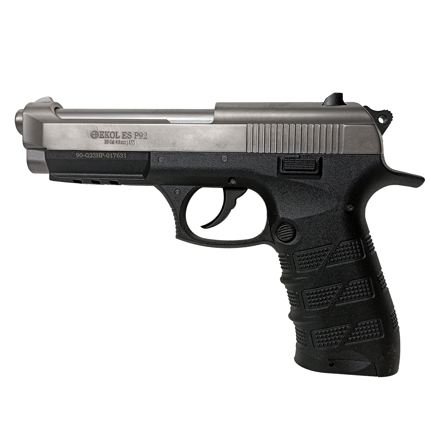 Пистолет пневматический EKOL ES P92 FUME (никель) калибр 4,5 мм. 3 Дж.