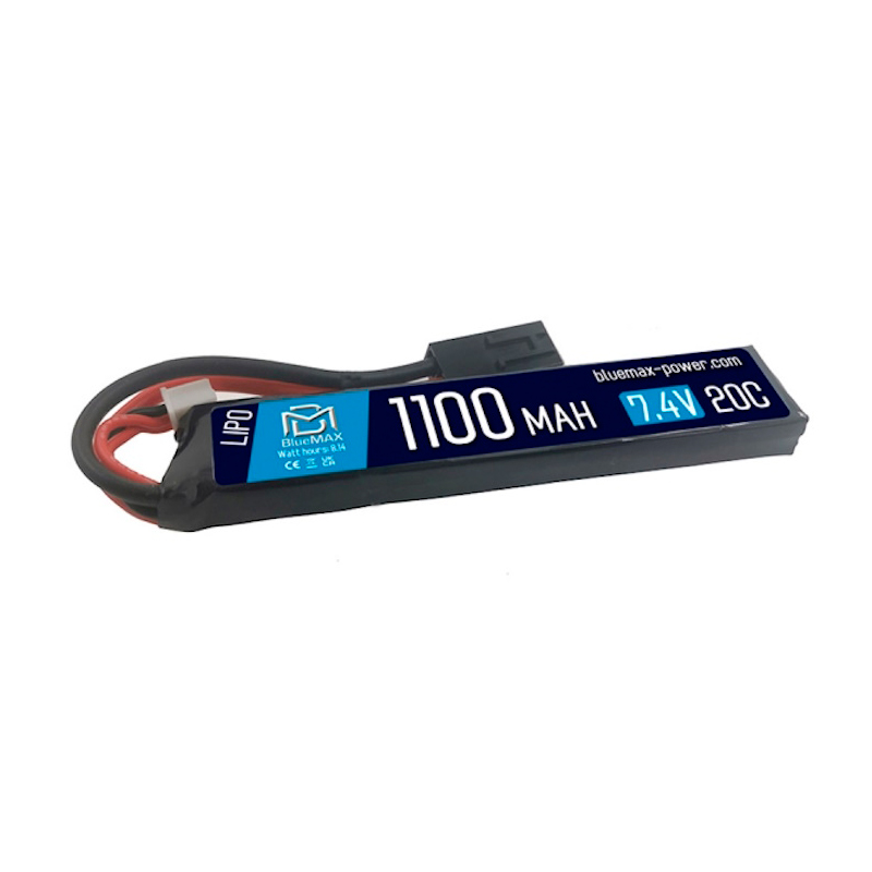 АКБ BlueMAX 1100mAh Lipo 7.4V 20C stick 10x21x102mm