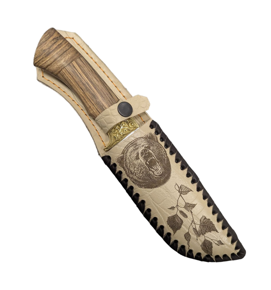 Нож "Лорд" сталь 65х13, литье, ценные породы дерева, гравировка Семина