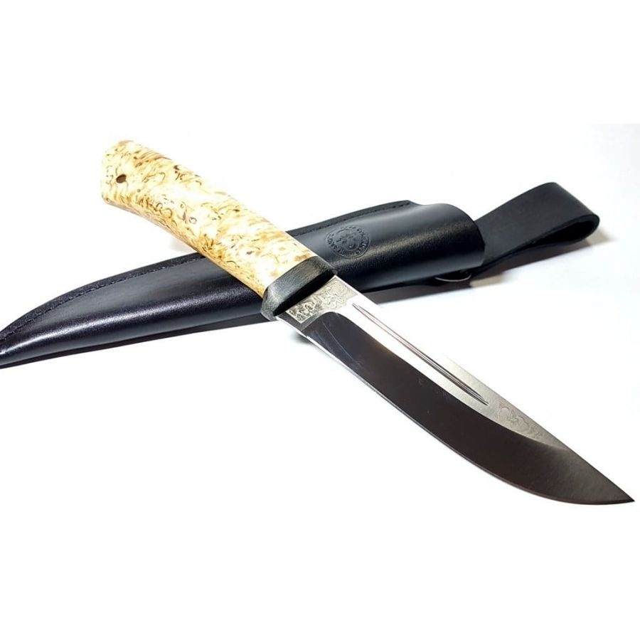 Нож АиР "Бекас" карельская береза, дерево, алюминий, 95х18, Златоуст