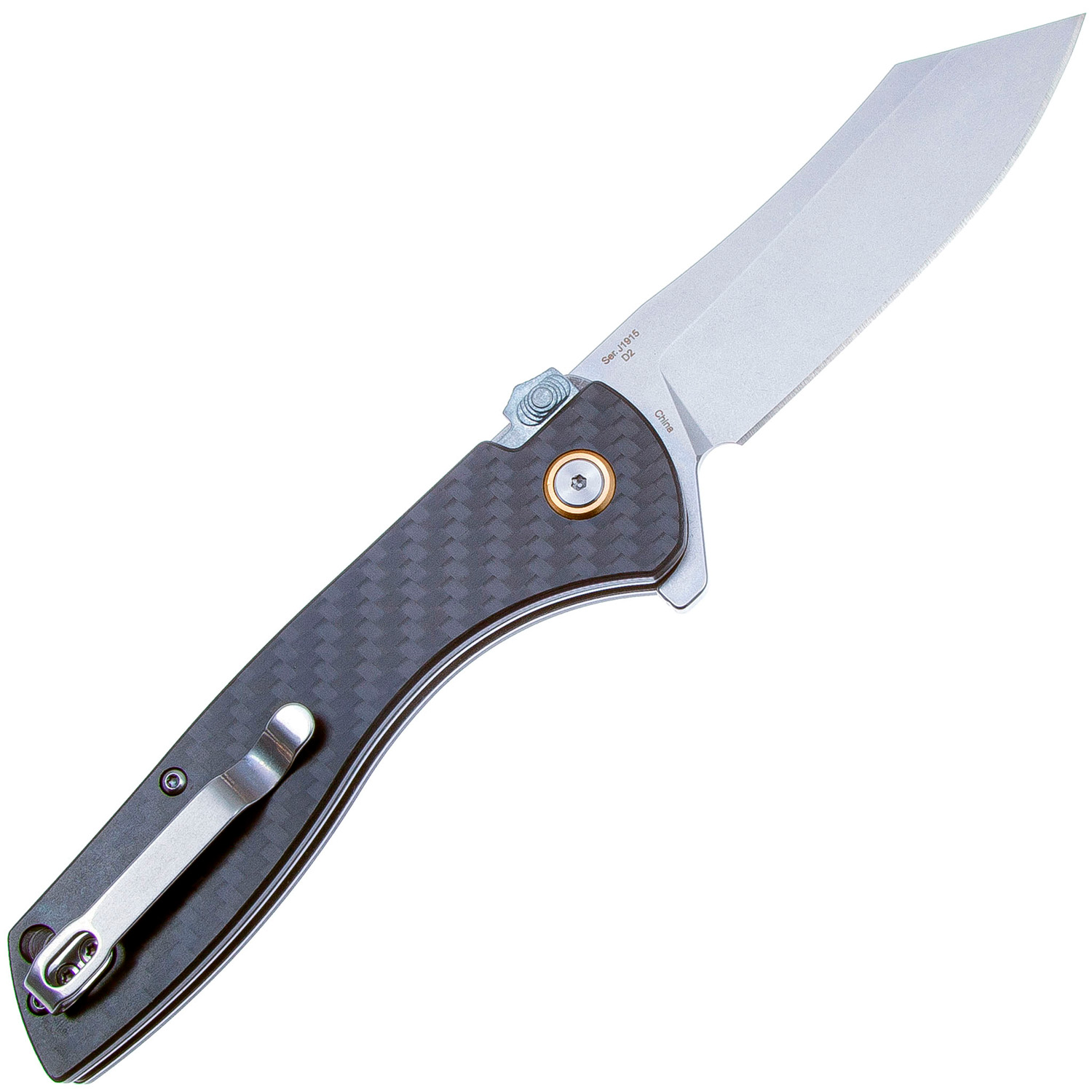 Нож CJRB Kicker J1915-CF, рукоять карбон, D2