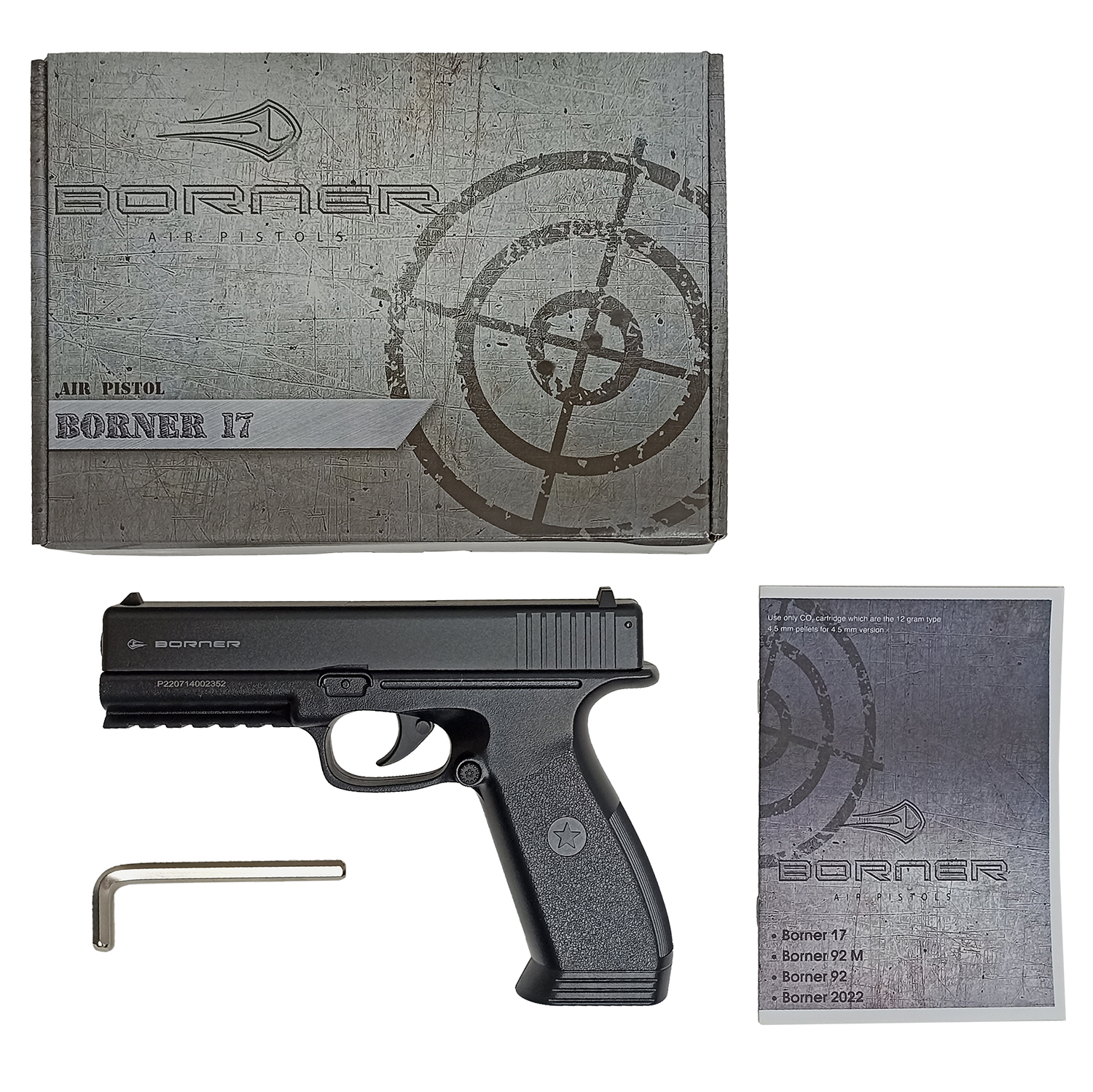 Пистолет пневматический Borner 17, калибр 4,5 мм