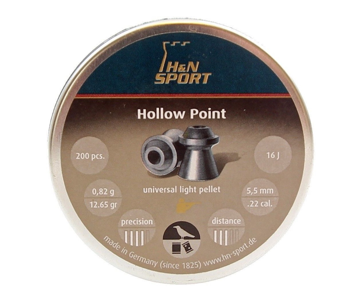 Пули пневматические "H&N Hollow Point" калибр 5,5 мм, вес 0,82 гр (200 шт)