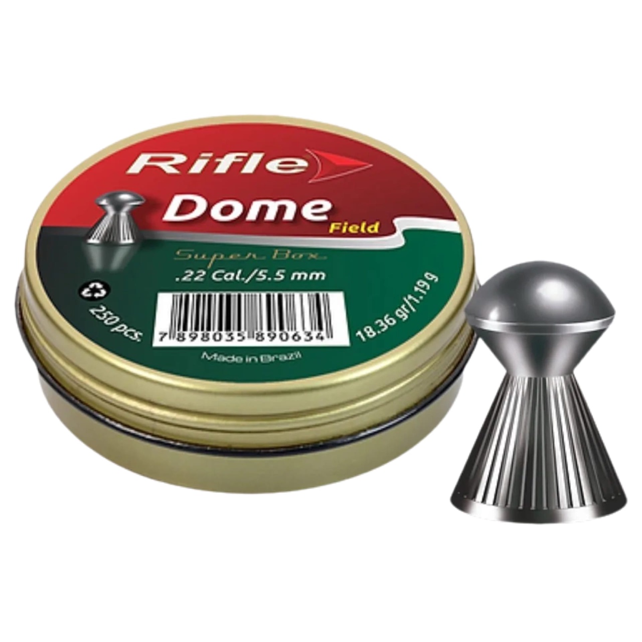 Пули пневматические RIFLE Field Series Dome 5,5 мм. 1,19 грамм (250 шт.)