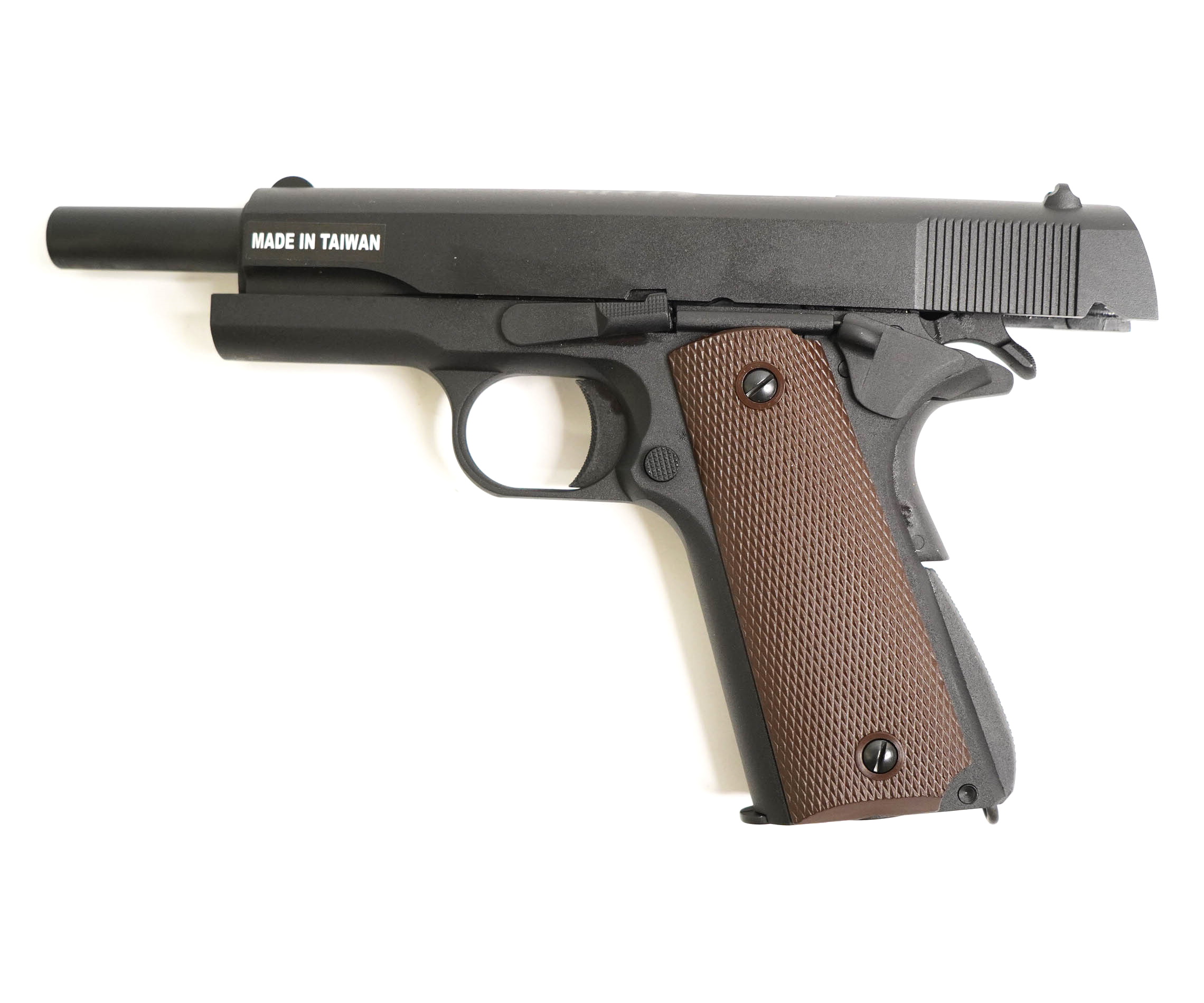 Пистолет страйкбольный (KJW) Colt M1911A1 GBB, GAS, черный, металл, модель - 1911.GAS