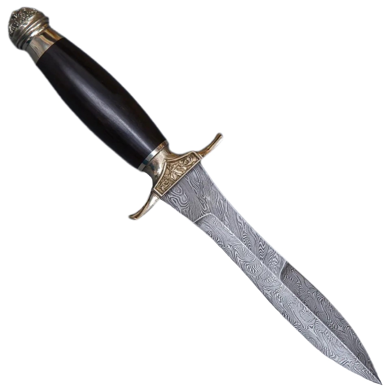 Нож Семина "Адмирал" дамасская сталь, литье, черное дерево