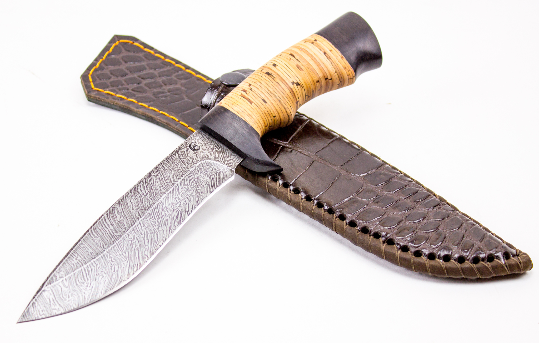 Нож Семина "Близнец" дамасская сталь, литье, орех