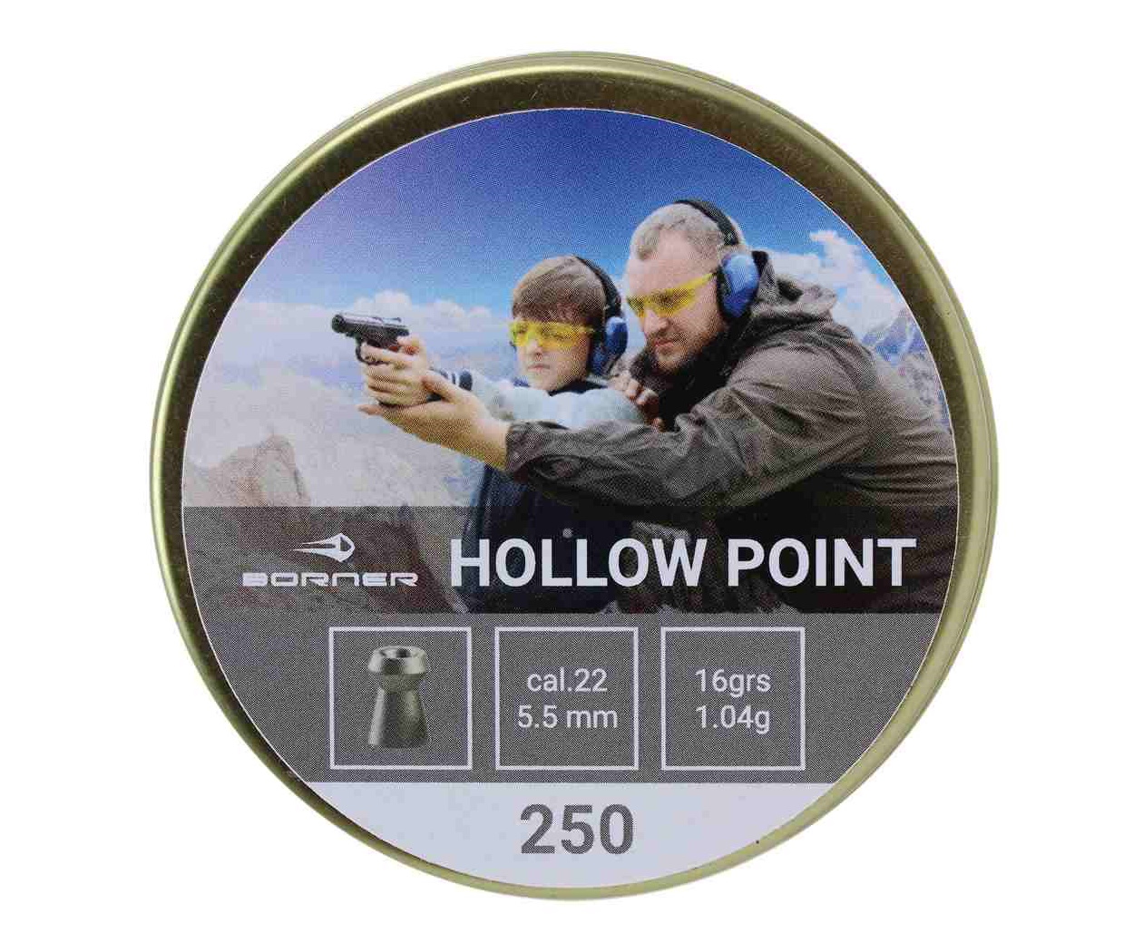 Пули пневматические Borner Hollow Point калибр 5,5 мм, вес 1,04 г (250 шт)