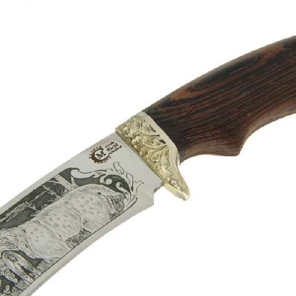 Нож Семина "Скиф", кованая сталь 95х18, венге, литье, гравировка