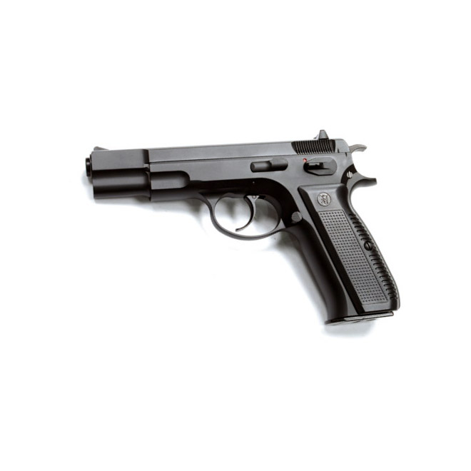 Пистолет страйкбольный (KJW) CZ75 Black GBB, черный, металл, модель - KP-09.GAS GP430