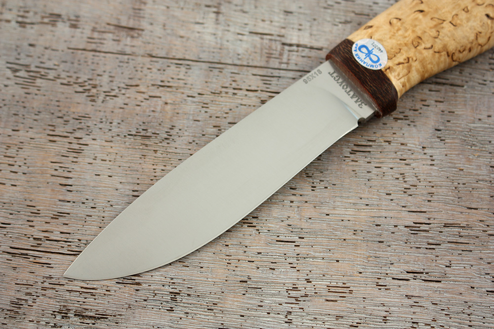 Нож АиР "Пилигрим" карельская береза, алюминий 95х18, Златоуст