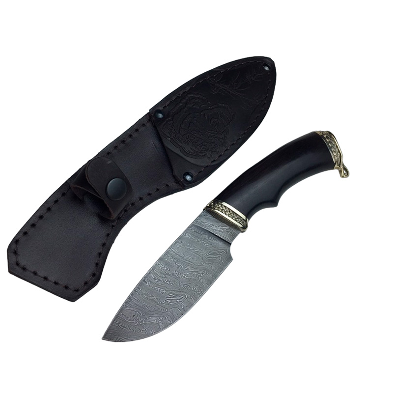 Нож Семина "Разделочный" дамасская сталь, литье, черное дерево