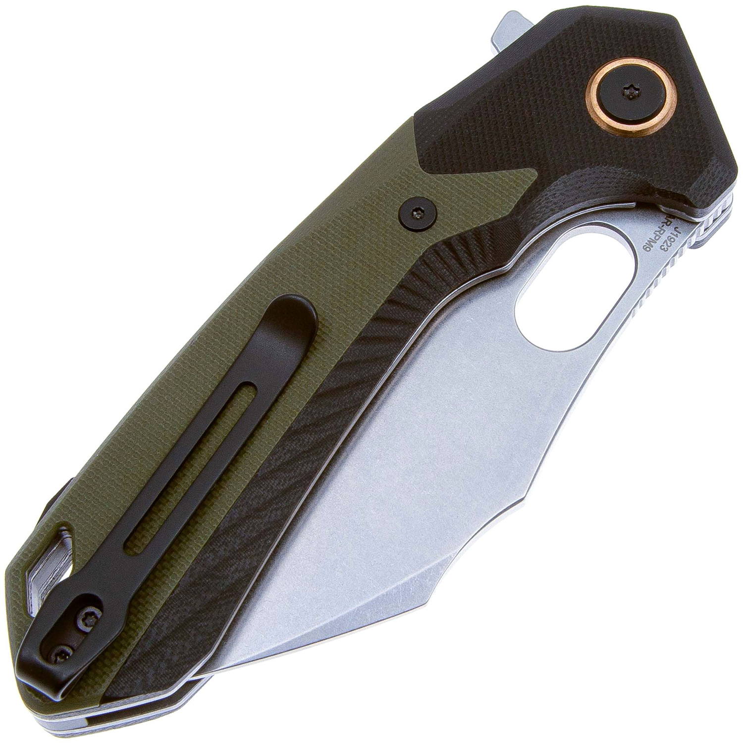 Нож CJRB Caldera J1923-GN, рукоять черно-зеленая G10, AR-RPM9, SW