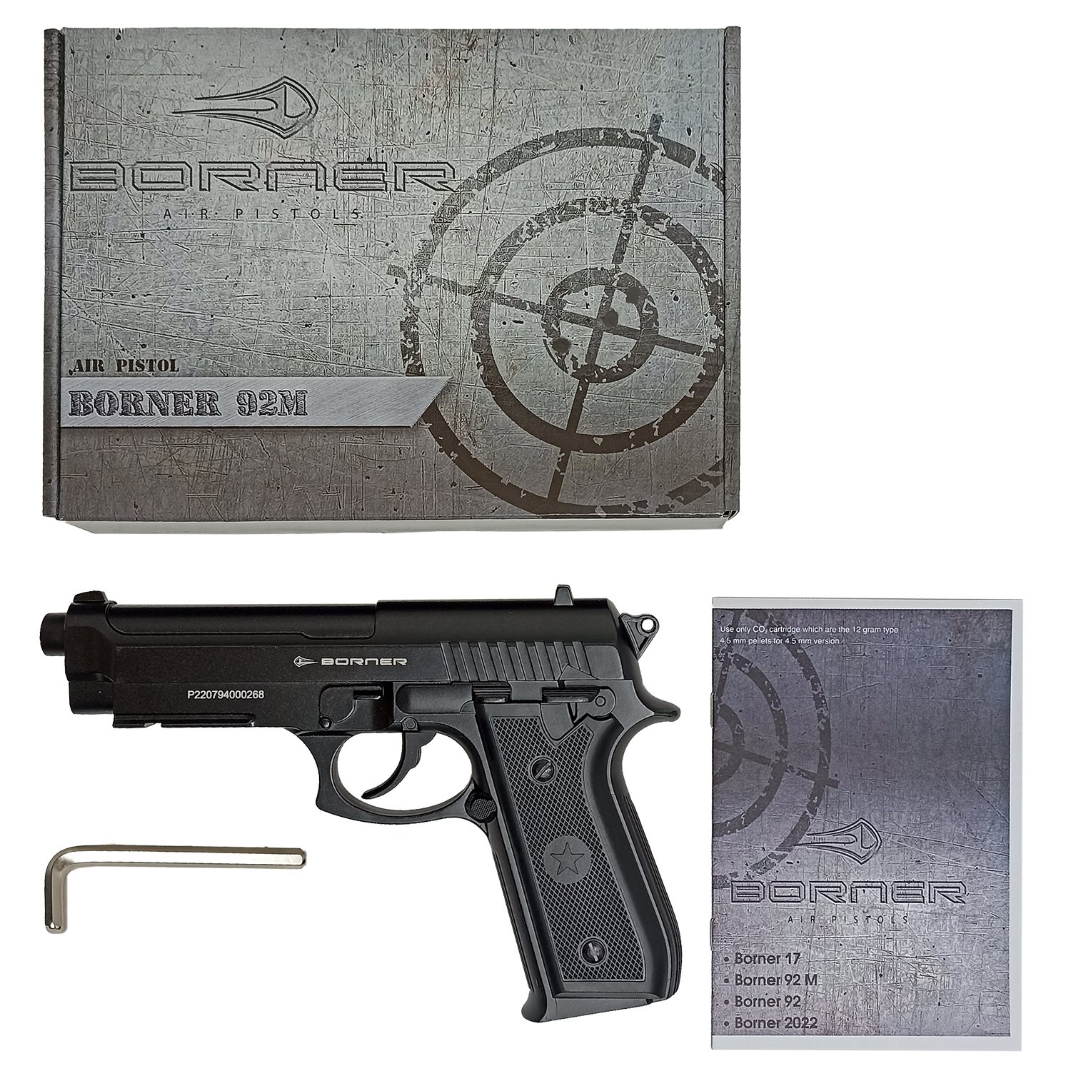 Пистолет пневматический Borner 92М, калибр 4,5 мм