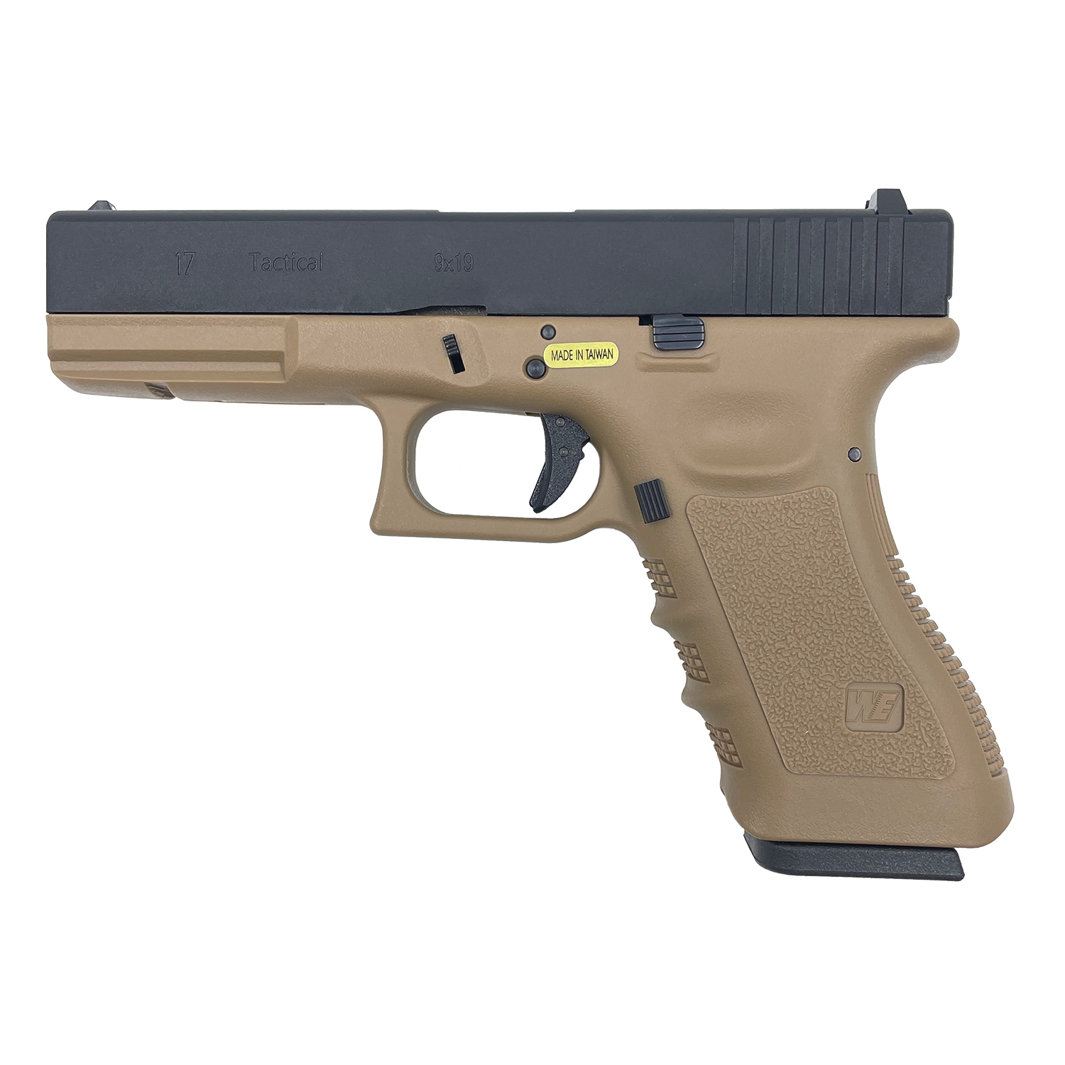 Модель пистолета (WE) GLOCK-17 gen5, TAN/BLACK F Version WE-G001FVB