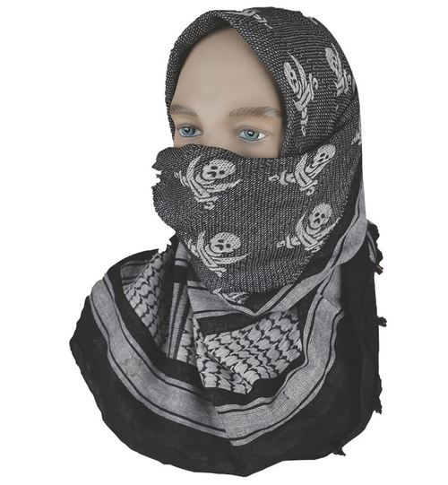 Арафатка Tactical Shemagh Black/White Jolly Roger код Dagger DI-9002